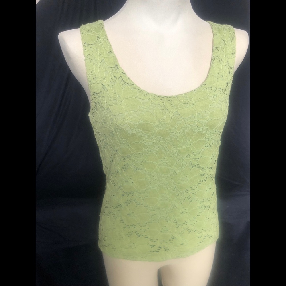 INC International Concepts Green Fitted Sleeveless Summer Tank Top